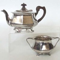 Lot 225 - Scottish silver tea-pot and sugar basin