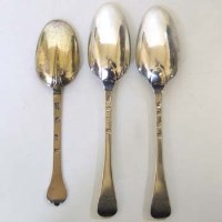 Lot 234 - Silver gilt trifid spoon, William Scarlett