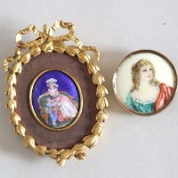 Lot 245 - Enamel minature and one other