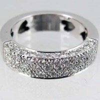 Lot 330 - Pave diamond ring in 18ct white gold.