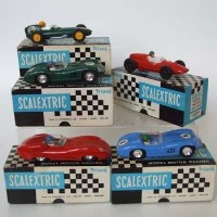 Lot 444 - Five Scalextric boxed cars to include a blue