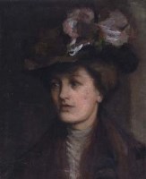 Lot 34 - Ina Human, Portrait of a lady, oil