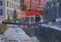 Lot 54 - David Edwards, Manchester canal scene, oil