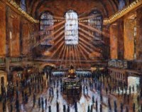 Lot 56 - Clive McCartney, Grand Central Terminal, New York, acrylic