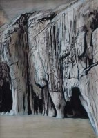 Lot 93 - John Petts, Caves at Pendine, watercolour