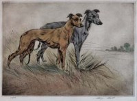 Lot 111 - Henry Wilkinson, Grey Hounds and English Setters, coloured etchings (2)