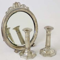 Lot 181 - Silver Circular Bevel Edged Mirror.