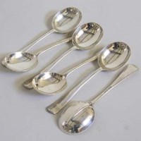 Lot 199 - Six silver soup spoons.