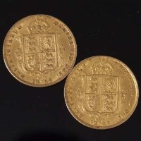 Lot 215 - Two 1887 gold half-sovereigns
