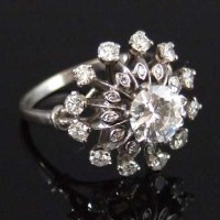 Lot 241 - Diamond cluster tiered ring.