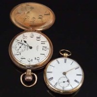 Lot 341 - Eighteen and a nine carat gold pocket watches