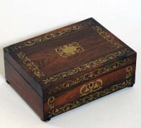 Lot 379 - Regency Rosewood & Brass Workbox.