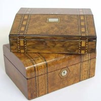 Lot 380 - Tunbridge style workbox and another