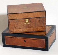 Lot 385 - Nineteenth century oak and ebony vanity box
