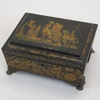 Lot 386 - Regency Pen & Ink Work Lady's Casket