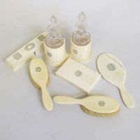 Lot 387 - Ivory dressing table set and others