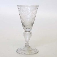 Lot 490 - Continental engraved wine glass