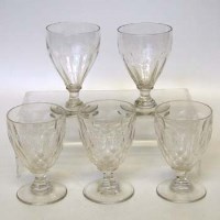 Lot 492 - Five glass rummers.