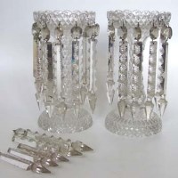 Lot 498 - Pair of cut glass lustre’s.