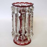 Lot 499 - Ruby cased glass lustre