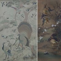 Lot 513 - Two silk wall panels