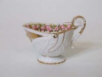 Lot 536 - Empire shape hard paste porcelain creamboat