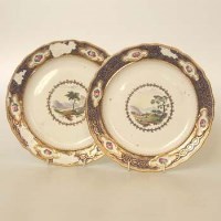 Lot 553 - Pair of Billingsley Derby plates