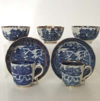 Lot 557 - Caughley trio, a cup and saucer and two teabowls