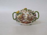 Lot 562 - Minton twin handled encrusted lidded globe pot pourri