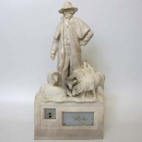 Lot 565 - Large French pottery clock (lacking Movement).