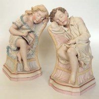 Lot 576 - Pair of Parian figures, R.J. Morris.
