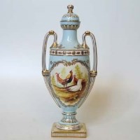 Lot 590 - Coalport twin-handled vase