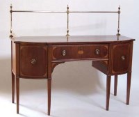 Lot 673 - Sheraton design mahogany sideboard.