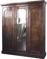 Lot 694 - Mid 19th Century Walnut Veneered Wardrobe