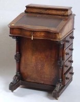 Lot 695 - 19th Century Walnut Veneer Davenport.