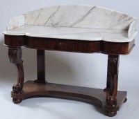 Lot 696 - 19th Century Marble Top Mahogany Veneered Wash Stand.