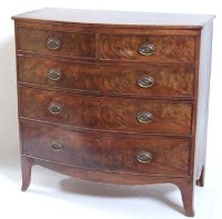 Lot 699 - George III Bow Fronted Mahogany Chest