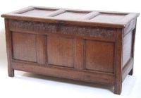 Lot 701 - Jacobean Oak Panelled Coffer