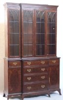 Lot 705 - Mahogany Breakfront Bookcase