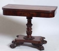 Lot 706 - William IV Mahogany Fold over Tea Table