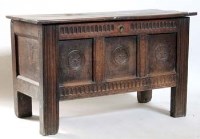 Lot 710 - 17th century oak coffer