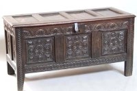 Lot 713 - Carved oak coffer