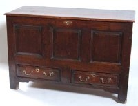 Lot 734 - 18th century oak mule chest