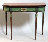 Lot 739 - Painted fold-over card table.