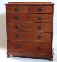 Lot 742 - Scottish mahogany chest of two short plus four long drawers.