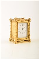 Lot 341 - A mid 19th century brass framed carriage clock by Adams, Lombard Street, London.