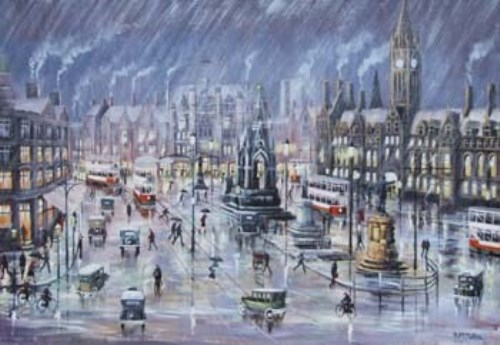 Lot 26 - Bernard McMullen, Albert Square, Manchester, oil