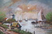 Lot 28 - Bernard McMullen, Dutch river scenes, oil (3)