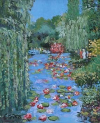 Lot 72 - C.M. Jones, Monet's Gardens, Giverney, oil