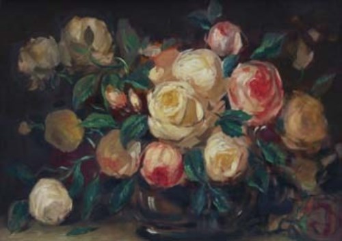 Lot 76 - English School, 20th century, Floral study, oil